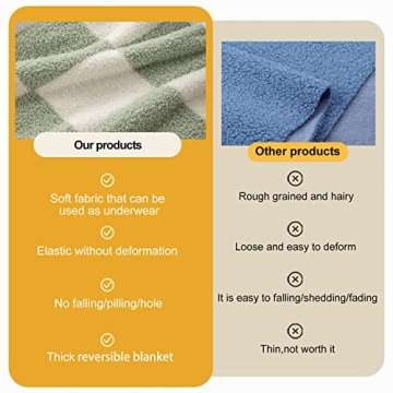 Cozy Sage Green Throw Blanket - All Seasons Checkerboard Plaid