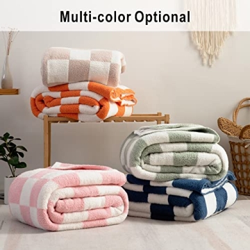 Cozy Sage Green Throw Blanket - All Seasons Checkerboard Plaid