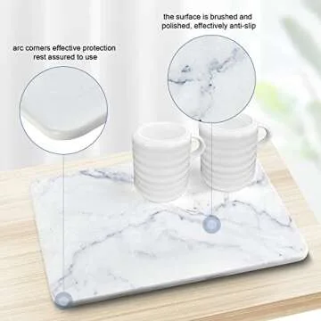 YUXSM Elegant Stone Drying Mat for Kitchen Counter