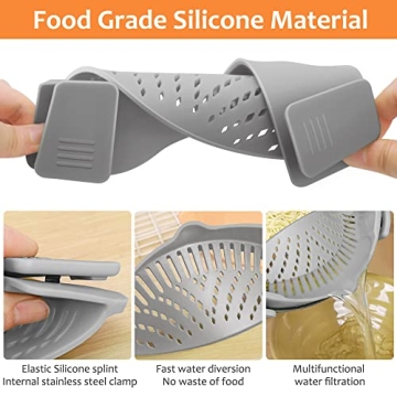 YEVIOR Clip-On Strainer for Easy Cooking & Storage