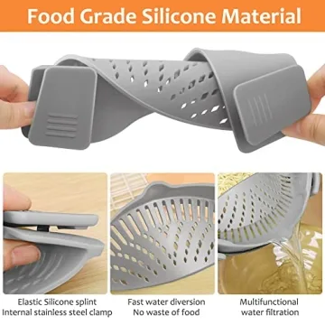 YEVIOR Clip-On Strainer for Easy Cooking & Storage