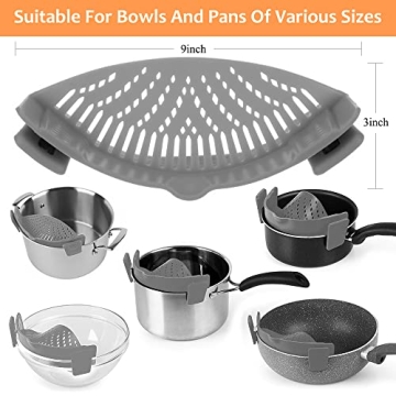YEVIOR Clip-On Strainer for Easy Cooking & Storage