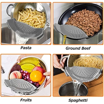 YEVIOR Clip-On Strainer for Easy Cooking & Storage
