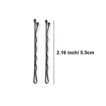 Hair Bobby Pins Black with Cute Case, 200 CT Bobby Pins for Buns, Premium Hair Pins for Kids, Girls and Women, Great for All Hair Types, 2.16 Inch (Black)