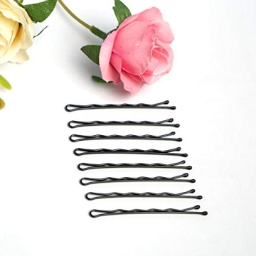 Hair Bobby Pins Black with Cute Case, 200 CT Bobby Pins for Buns, Premium Hair Pins for Kids, Girls and Women, Great for All Hair Types, 2.16 Inch (Black)