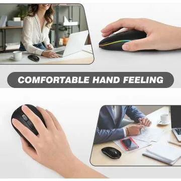 Wireless LED Mouse with Type-CCharging & Adjustable DPI