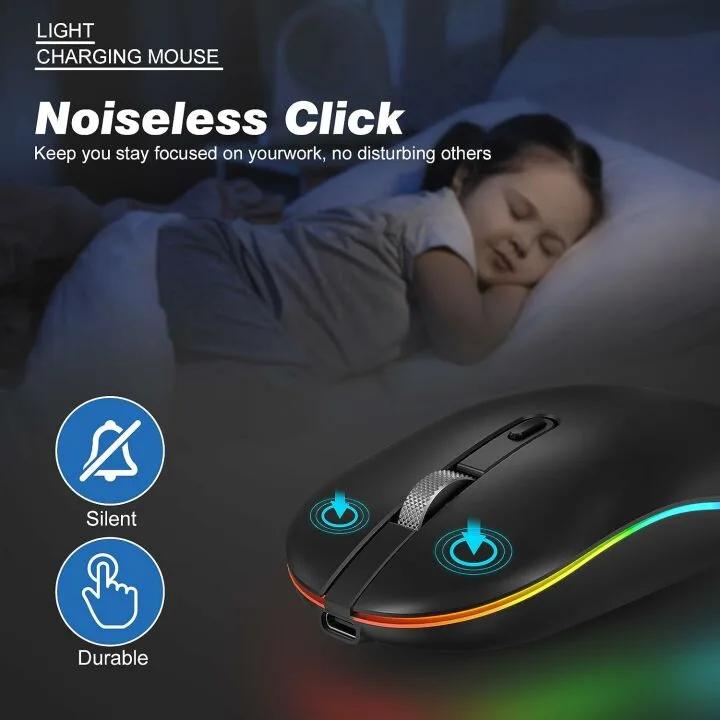 Wireless LED Mouse with Type-CCharging & Adjustable DPI