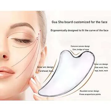 Fangsheng Gua Sha Facial Tool, Crystal Gua Sha Scraping Massage Tool, Skin Care,Natural Resin Scraping Board Care Relaxation Crystal Scraping Plate can Relax The Neck face Back and feet (2PCKS)