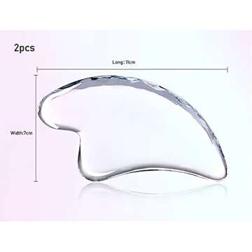 Fangsheng Gua Sha Facial Tool, Crystal Gua Sha Scraping Massage Tool, Skin Care,Natural Resin Scraping Board Care Relaxation Crystal Scraping Plate can Relax The Neck face Back and feet (2PCKS)