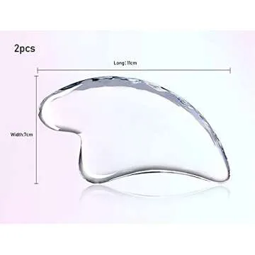 Fangsheng Gua Sha Facial Tool, Crystal Gua Sha Scraping Massage Tool, Skin Care,Natural Resin Scraping Board Care Relaxation Crystal Scraping Plate can Relax The Neck face Back and feet (2PCKS)