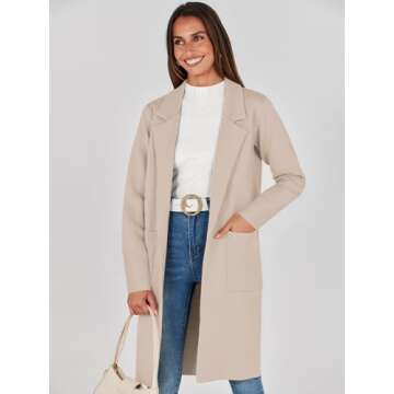 Prinbara Cardigan for Women - Cozy Oversized Wool Blazer