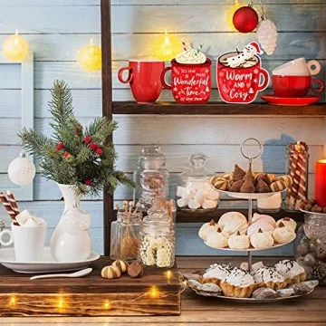 Charming Christmas Tiered Tray Decor Wooden Signs