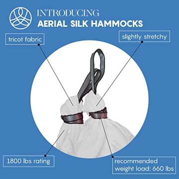 aum active Aerial Yoga Hammock - Durable Aerial Silk with Extension Straps, Carabiners, and Pose Gui...