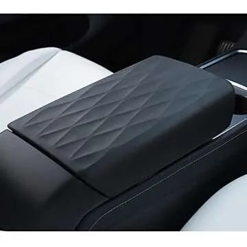 Zacxoxsr Center Console Cover for Tesla Model 3 Model Y Armrest Box Cushion Waterproof Protector Lid Accessories (Environmentally Friendly TPE Material, Black)