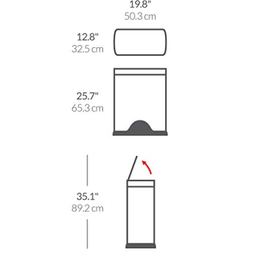 simplehuman 50L Stainless Steel Kitchen Step Trash Can