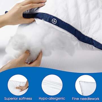 HOMEIDEAS Plush Gel Fiber Pillows for All Sleepers