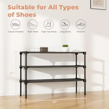 BrFoYu 34" Stylish Shoe Rack for Small Spaces