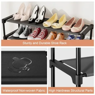 BrFoYu 34" Stylish Shoe Rack for Small Spaces