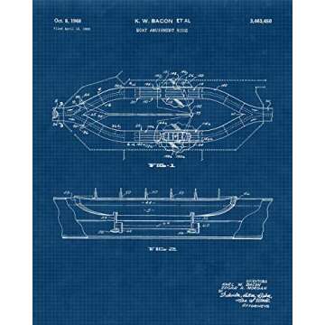 Vintage Amusement Park Rides Patent Prints, 6 (8x10) Unframed Photos, Wall Art Decor Gifts for Home ...