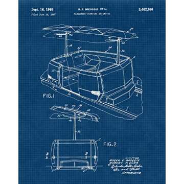 Vintage Amusement Park Rides Patent Prints, 6 (8x10) Unframed Photos, Wall Art Decor Gifts for Home Office Work Garage Man Cave Shop School Student Teacher Coach Disney Engineer Builder Movies Fans