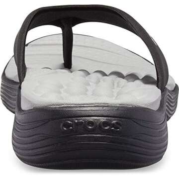 Comfortable Black Crocs Reviva Flip Flops for Women