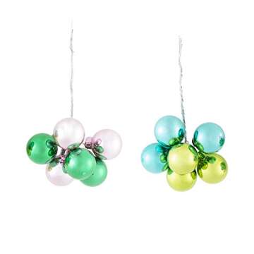 Radko Shiny Brite Christmas Confetti Clusters Set of 8 Glass Ornaments