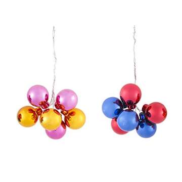 Radko Shiny Brite Christmas Confetti Clusters Set of 8 Glass Ornaments