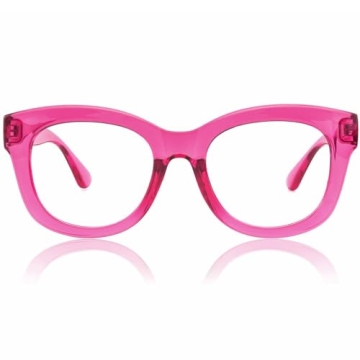 JiSoo Oversized Reading Glasses for Women 2.0 - Stylish Designer Readers with Large Frame in Fuchsia