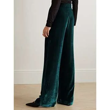 FAIABLE Velvet High Waisted Wide Leg Pants for Women