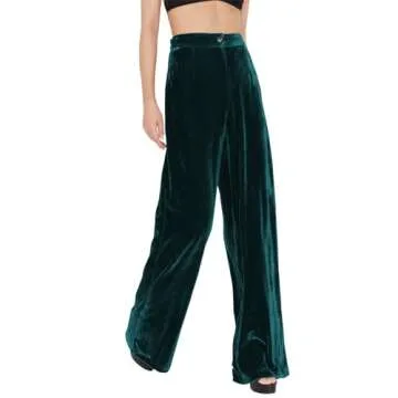 FAIABLE Velvet High Waisted Wide Leg Pants for Women