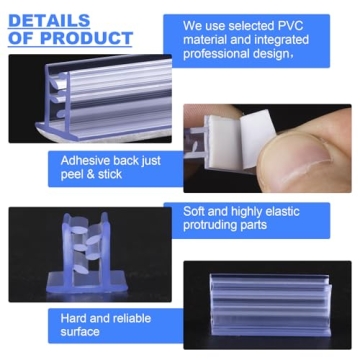 OIIKI Self Adhesive Sneeze Guard Holder - 50PCS for Displays