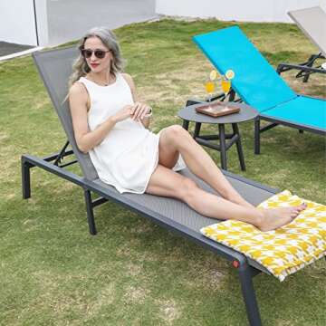 U ULAND Assemble-Free Outdoor Chaise Lounge Chair Set