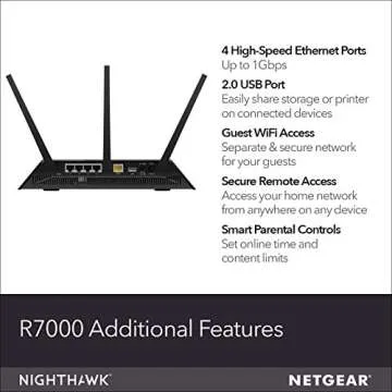NETGEAR Nighthawk R7000 Router - AC1900 Speed & Coverage