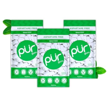 PUR Gum - Xylitol & Spearmint Chewing Gum, 3 Packs