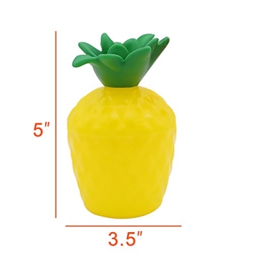 12PCS Pineapple Cups with Flower Straws for Parties
