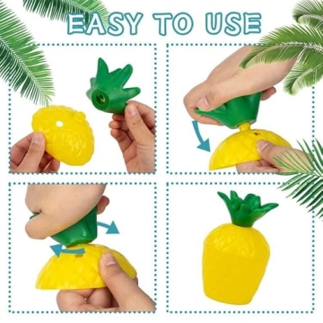 12PCS Pineapple Cups with Flower Straws for Parties