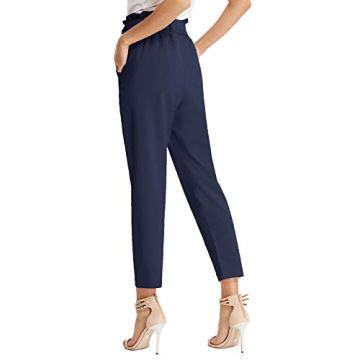 GRACE KARIN Women's Slim Casual Cropped Paper Bag Waist Pants