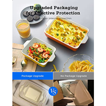 Elegant 3-Pack Ceramic Baking Dish Set for Cooking