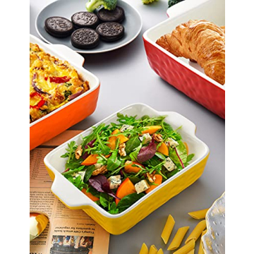 Elegant 3-Pack Ceramic Baking Dish Set for Cooking