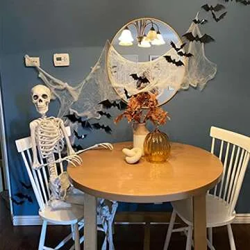 128pcs 3D Bats Stickers, Halloween Party Supplies Waterproof Scary Bats Wall Decals DIY Home Window Decor, Removable Bats Stickers for Indoor Outdoor Halloween Wall Decorations