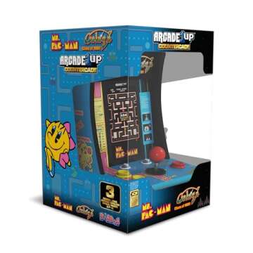 Arcade1Up Class of ‘81 Ms. PAC-Man/Galaga Countercade – 3 Classic Games, Retro Game Console for Home, Portable Console with 7-inch Screen, Table-top Video Game for Game Room