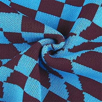 Women Teen Girl Ribbed Tank Crop Top Sleeveless Y2k Cami Vest Top Plaid Fashion E-Girl Shirts Summer Streetwear (Blue, Medium, m)