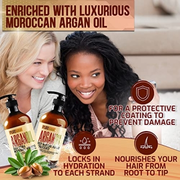 Moisturizing Argan Oil Shampoo and Conditioner Set - Sulfate Free