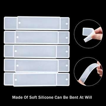 FEBSNOW 20PCS Bookmark Resin Mold Set for DIY