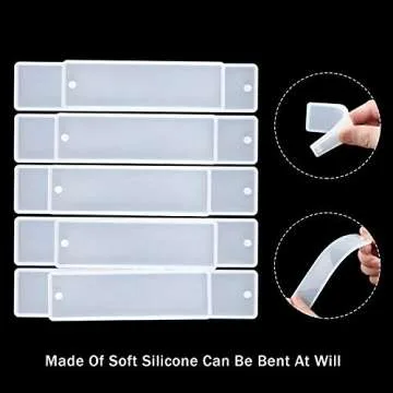 FEBSNOW 20PCS Bookmark Resin Mold Set for DIY