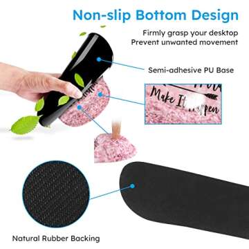 iCasso Mouse Pad,Large Pink Desk Mat, 4in1 XXL Mousepad + Keyboard Wrist Rest+Mouse Wrist Rest+Coaster Set with Ergonomic Desk Pad for Home Office Table Computer-Pink Stay Positive