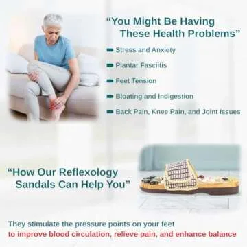 Acupressure Massage Slippers with Earth Stone, Wellness Gifts Therapeutic Reflexology Sandals for Plantar Fasciitis Foot Acupoint Massage Shiatsu Arch Heel Pain Relief, Fit Men 10-11.5 Feet Size