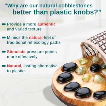 Acupressure Massage Slippers with Earth Stone, Wellness Gifts Therapeutic Reflexology Sandals for Plantar Fasciitis Foot Acupoint Massage Shiatsu Arch Heel Pain Relief, Fit Men 10-11.5 Feet Size