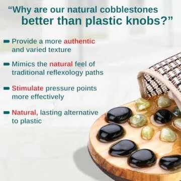 Acupressure Massage Slippers with Earth Stone, Wellness Gifts Therapeutic Reflexology Sandals for Plantar Fasciitis Foot Acupoint Massage Shiatsu Arch Heel Pain Relief, Fit Men 10-11.5 Feet Size