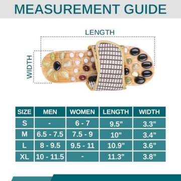 Acupressure Massage Slippers with Earth Stone, Wellness Gifts Therapeutic Reflexology Sandals for Plantar Fasciitis Foot Acupoint Massage Shiatsu Arch Heel Pain Relief, Fit Men 10-11.5 Feet Size